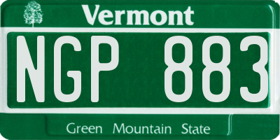 VT license plate NGP883