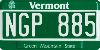 VT license plate NGP885