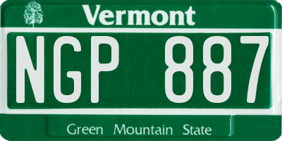 VT license plate NGP887