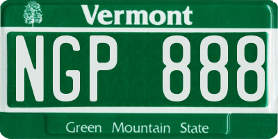 VT license plate NGP888