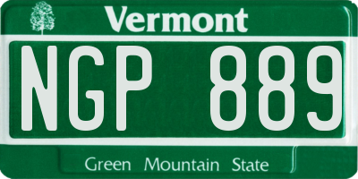 VT license plate NGP889