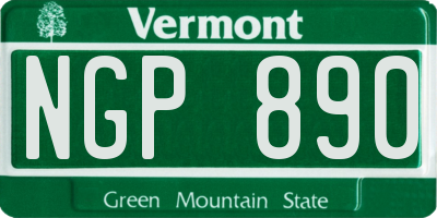 VT license plate NGP890