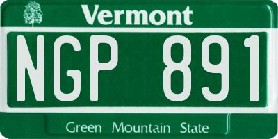 VT license plate NGP891