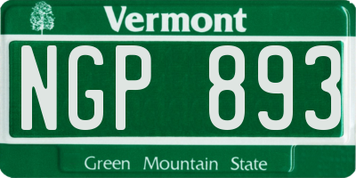 VT license plate NGP893