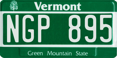 VT license plate NGP895