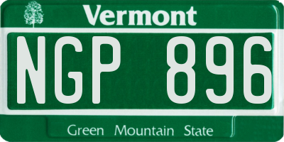VT license plate NGP896