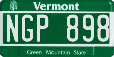 VT license plate NGP898