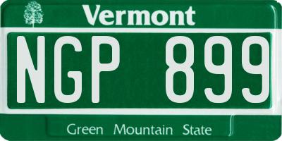 VT license plate NGP899