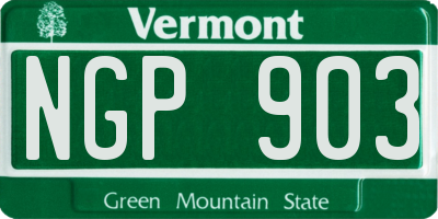 VT license plate NGP903