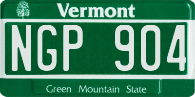 VT license plate NGP904
