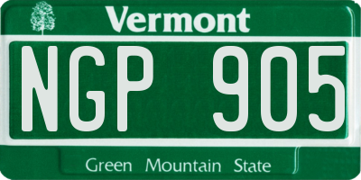 VT license plate NGP905