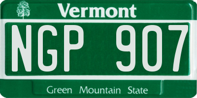 VT license plate NGP907