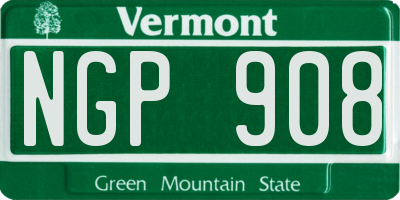 VT license plate NGP908