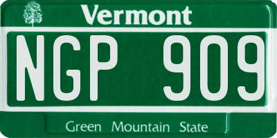 VT license plate NGP909