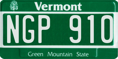 VT license plate NGP910