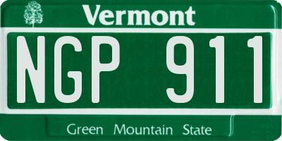 VT license plate NGP911
