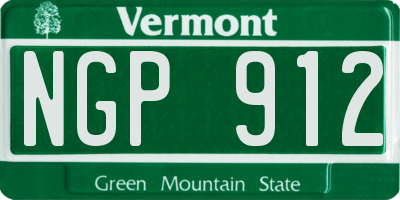 VT license plate NGP912