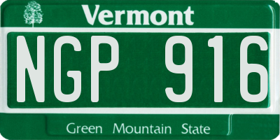 VT license plate NGP916