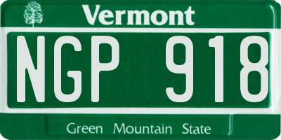VT license plate NGP918