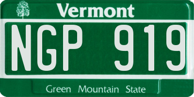 VT license plate NGP919