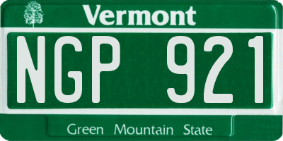 VT license plate NGP921