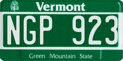 VT license plate NGP923