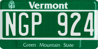 VT license plate NGP924
