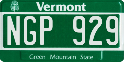 VT license plate NGP929