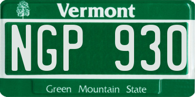 VT license plate NGP930