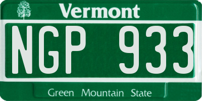 VT license plate NGP933