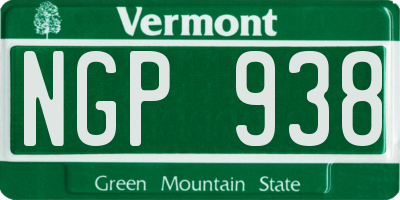 VT license plate NGP938