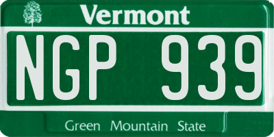 VT license plate NGP939