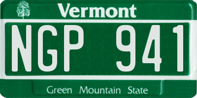 VT license plate NGP941