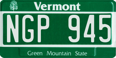 VT license plate NGP945