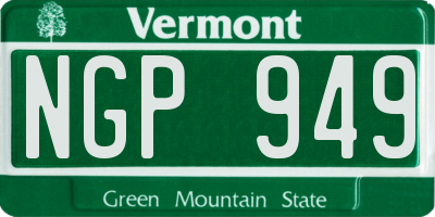VT license plate NGP949
