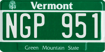 VT license plate NGP951