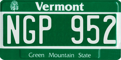 VT license plate NGP952