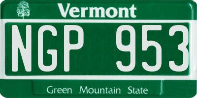 VT license plate NGP953