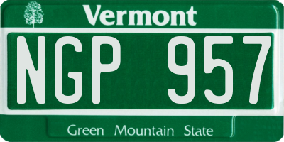VT license plate NGP957
