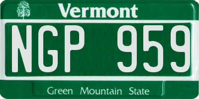 VT license plate NGP959