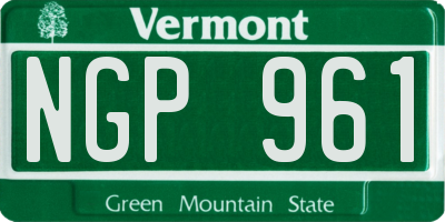 VT license plate NGP961