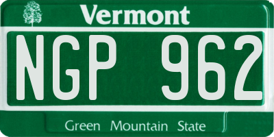 VT license plate NGP962