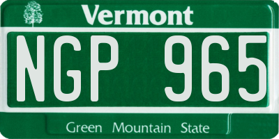 VT license plate NGP965