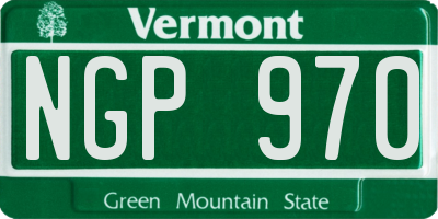 VT license plate NGP970