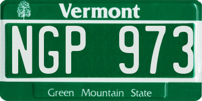 VT license plate NGP973