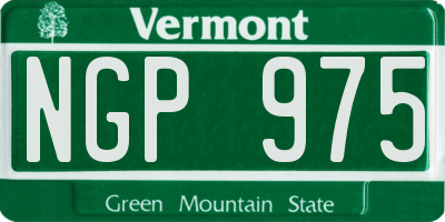 VT license plate NGP975