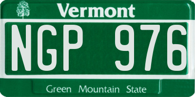 VT license plate NGP976