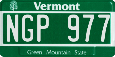 VT license plate NGP977