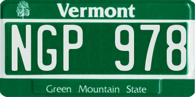 VT license plate NGP978