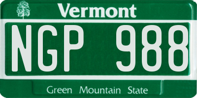 VT license plate NGP988